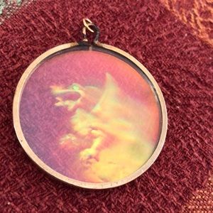 Vintage Gold Hologram Pendant - Dragon